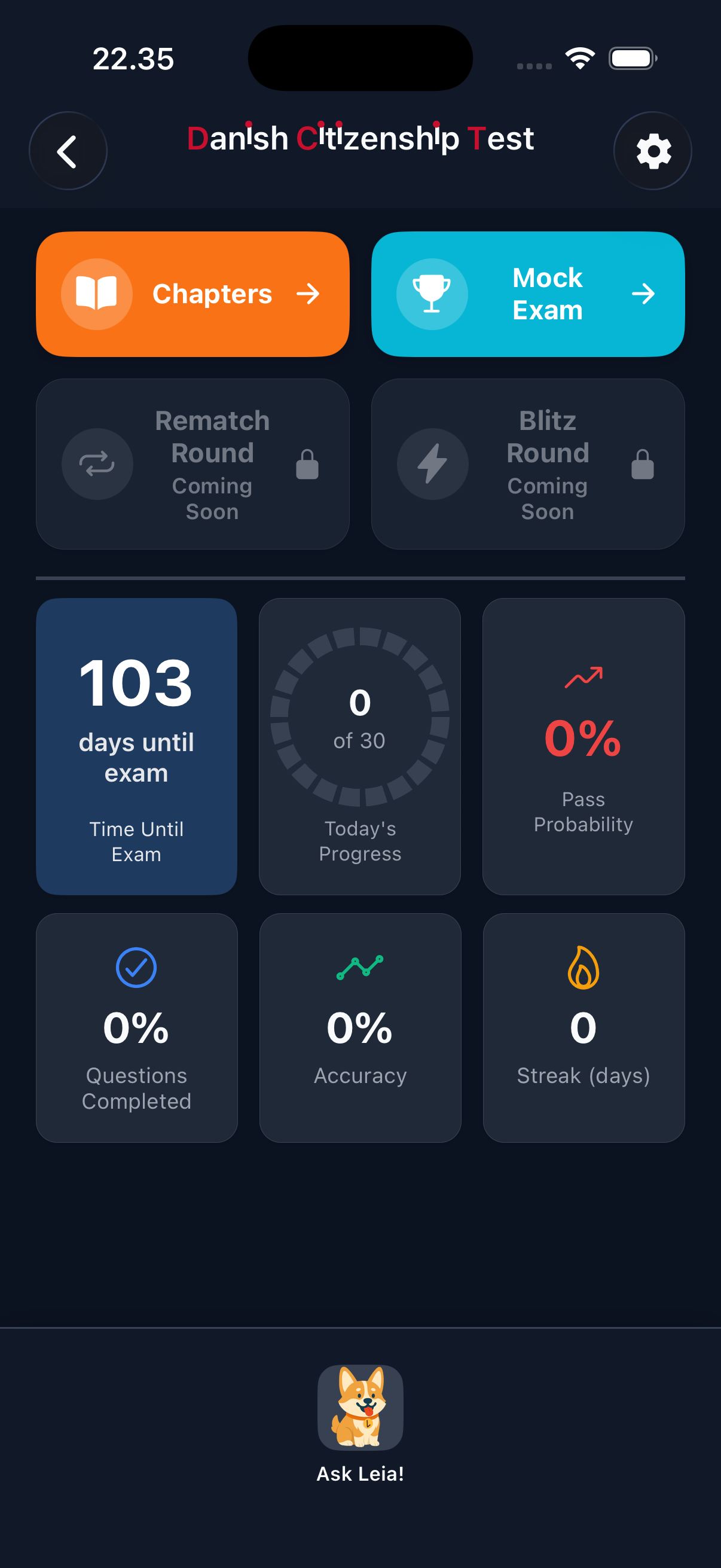 Home dashboard